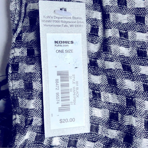 NEW APT 9 Scarf Fringe Black Women’s - Picture 5 of 15